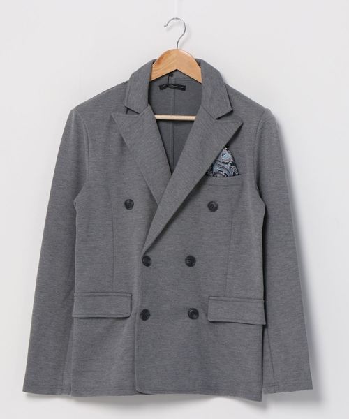 INNOCENT(イノセント)の「カルゼ ダブルテーラードJK(テーラードジャケット・メンズ・ブラック/杢グレー/ネイビー・MEDIUM/LARGE)」の1枚目の写真