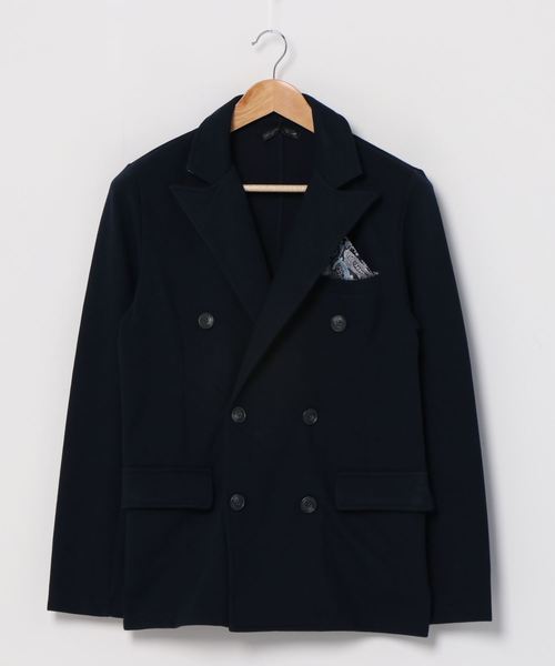 INNOCENT(イノセント)の「カルゼ ダブルテーラードJK(テーラードジャケット・メンズ・ブラック/杢グレー/ネイビー・MEDIUM/LARGE)」の3枚目の写真
