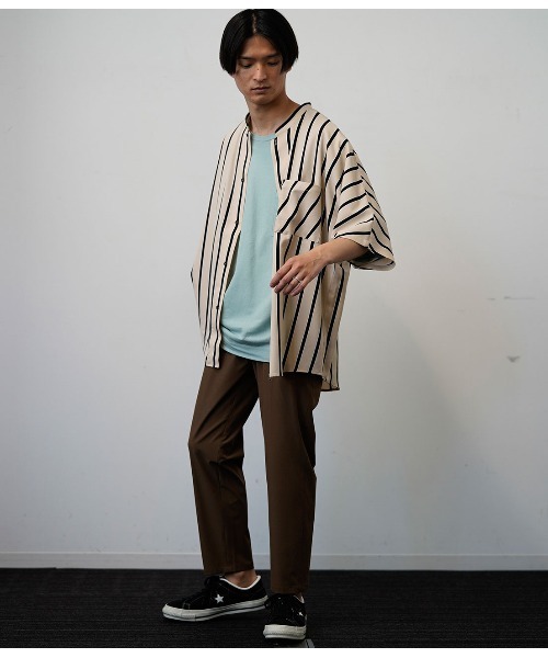 JUNRED（ジュンレッド）の「コックカラードルマンストライプシャツ（シャツ/ブラウス・メンズ・ホワイト/ブラック・M/L）」の9枚目の写真