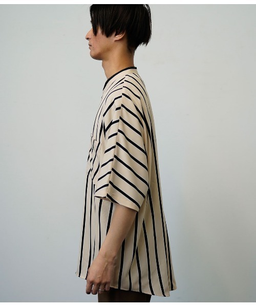 JUNRED（ジュンレッド）の「コックカラードルマンストライプシャツ（シャツ/ブラウス・メンズ・ホワイト/ブラック・M/L）」の6枚目の写真