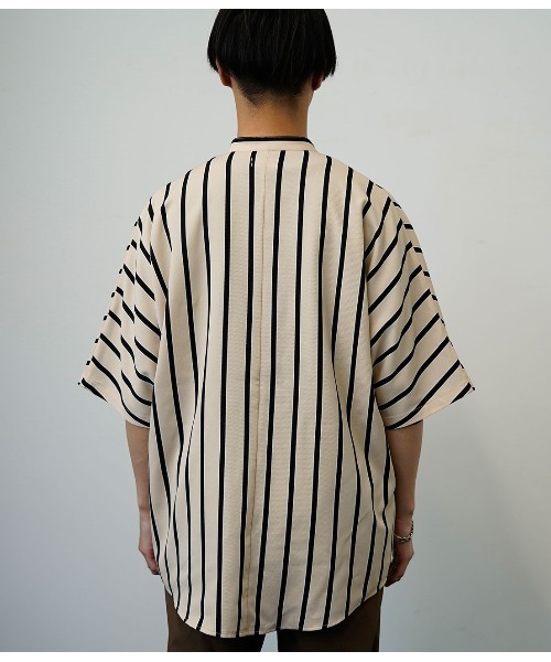 JUNRED（ジュンレッド）の「コックカラードルマンストライプシャツ（シャツ/ブラウス・メンズ・ホワイト/ブラック・M/L）」の8枚目の写真