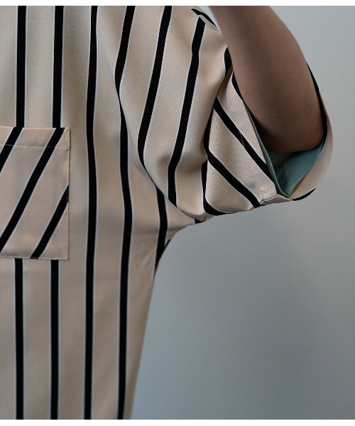 JUNRED（ジュンレッド）の「コックカラードルマンストライプシャツ（シャツ/ブラウス・メンズ・ホワイト/ブラック・M/L）」の5枚目の写真