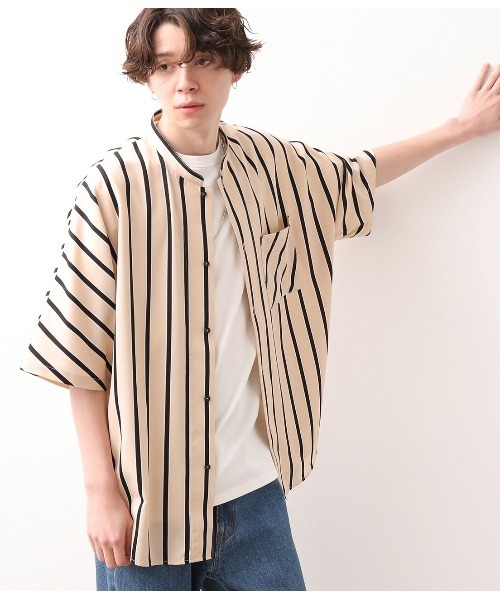 JUNRED（ジュンレッド）の「コックカラードルマンストライプシャツ（シャツ/ブラウス・メンズ・ホワイト/ブラック・M/L）」の22枚目の写真