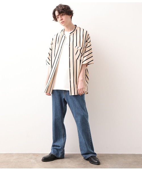 JUNRED（ジュンレッド）の「コックカラードルマンストライプシャツ（シャツ/ブラウス・メンズ・ホワイト/ブラック・M/L）」の21枚目の写真