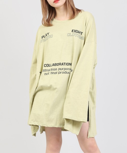 DING（ディング）の「DING/COLLABORATION Tワンピ（Tシャツ/カットソー・レディース・ホワイト/ブラック/レッド/ベージュ・FREE）」の4枚目の写真