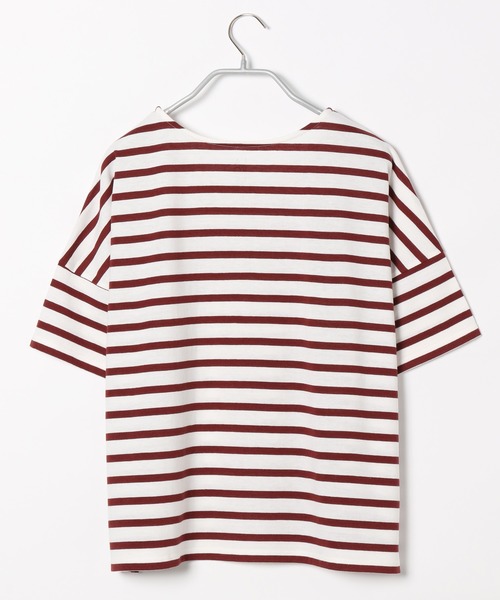 LAKOLE（ラコレ）の「アソートボーダー柄ワイドTシャツ / LAKOLE（Tシャツ/カットソー・レディース・ライトグリーン/ボルドー/ライラック/グレー/ブラック・SMALL/MEDIUM）」の6枚目の写真