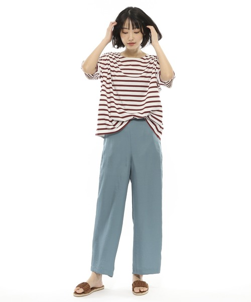 LAKOLE（ラコレ）の「アソートボーダー柄ワイドTシャツ / LAKOLE（Tシャツ/カットソー・レディース・ライトグリーン/ボルドー/ライラック/グレー/ブラック・SMALL/MEDIUM）」の21枚目の写真