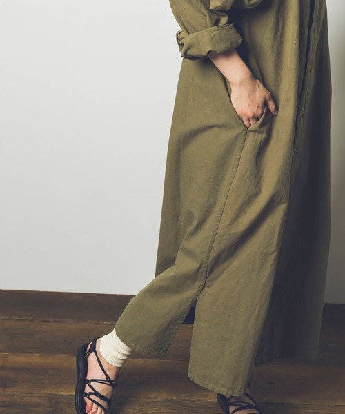 khakito（カーキト）の「綿100% スウェーデン軍 M55 シャツワンピース  