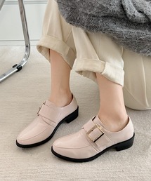 Shoes in Closet | マニッシュ バックル付き 超軽量ソール ローファー《約3.5㎝ヒール》 7666(ローファー)