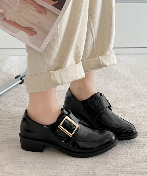 Shoes in Closet(シューズインクローゼット)の「超軽量マニッシュ バックル付き ローファー 7666(ローファー・レディース・ブラック/ダークブラウン/ブラック系その他/ブラック系その他5/ブラウン系その他5/ベージュ系その他5/アイボリー/グレー系その他7/オフホワイト・LL/3L/4L/5L/S/M/L/XS/6L)」の17枚目の写真