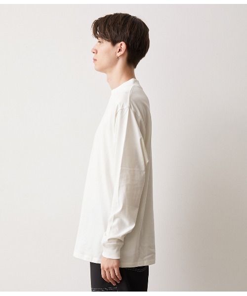 JUNRED(ジュンレッド)の「モックネックロングスリーブプルオーバー(Tシャツ/カットソー・メンズ・ホワイト/ブラック・S/M/L)」の5枚目の写真