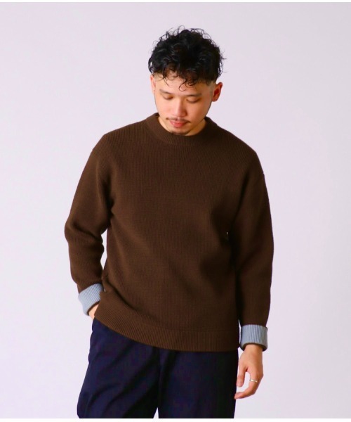 CIAOPANIC TYPY(チャオパニックティピー)の「キープシェイプワッフルニットプルオーバー(ニット/セーター)」|ブラウン