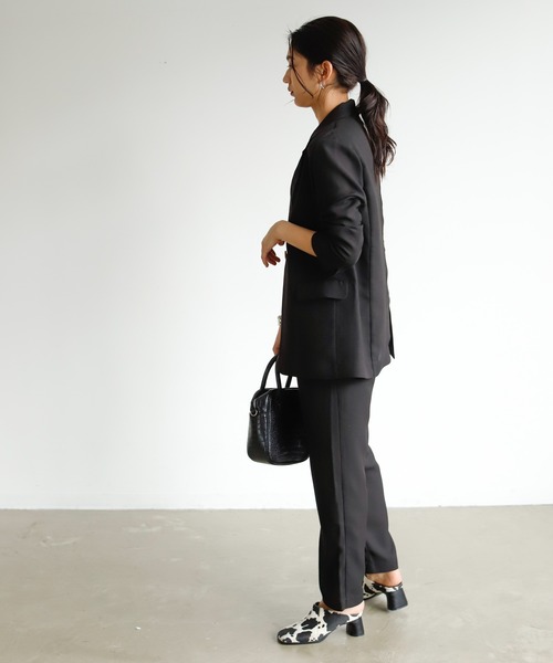 Auntie Rosa Holiday(アンティローザホリデー)の「麻調バスケットタックテーパード(スラックス・レディース・ブラック/ナチュラル/カーキ・FREE)」の9枚目の写真