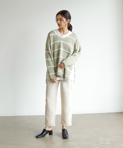 Auntie Rosa Holiday(アンティローザホリデー)の「麻調バスケットタックテーパード(スラックス・レディース・ブラック/ナチュラル/カーキ・FREE)」の19枚目の写真