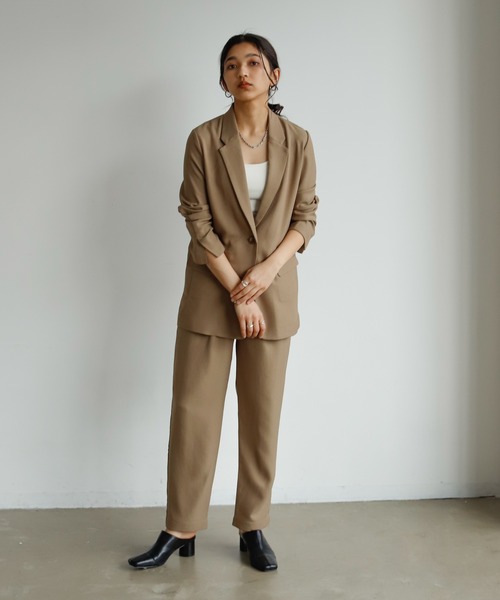 Auntie Rosa Holiday(アンティローザホリデー)の「麻調バスケットタックテーパード(スラックス・レディース・ブラック/ナチュラル/カーキ・FREE)」の22枚目の写真