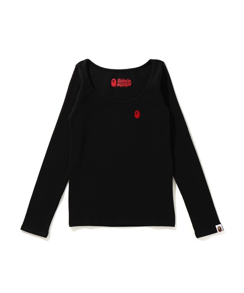 APE HEAD ONE POINT RIB L/S TEE L(Tシャツ/カットソー)|A BATHING APE HEAD ONE POINT RIB L/S TEE L(Tシャツ/カットソー)|A BATHING