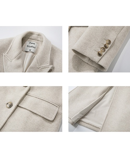 Fano Studios（ファノ ストゥディオズ）の「【Fano Studios】Belted double-breasted chester coat FD20D006（チェスターコート・レディース・アイボリー・L/S/M）」の13枚目の写真