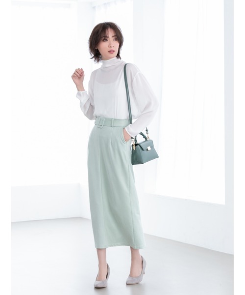 fifth（フィフス）の「ウエストベルト付きタイトロングスカート（スカート・レディース・ホワイト/ピンク/ミント・MEDIUM）」の16枚目の写真