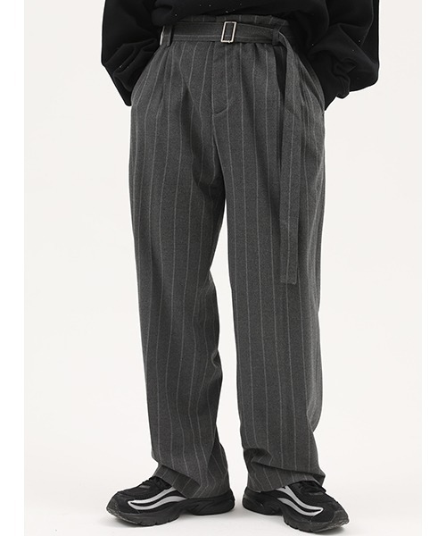 MASONPRINCE(メイソンプリンス)の「【MASONPRINCE】Striped have leisure trousers XXK2021(スラックス・メンズ・ダークグレー/ライトグレー・XL/S/M/L)」の5枚目の写真