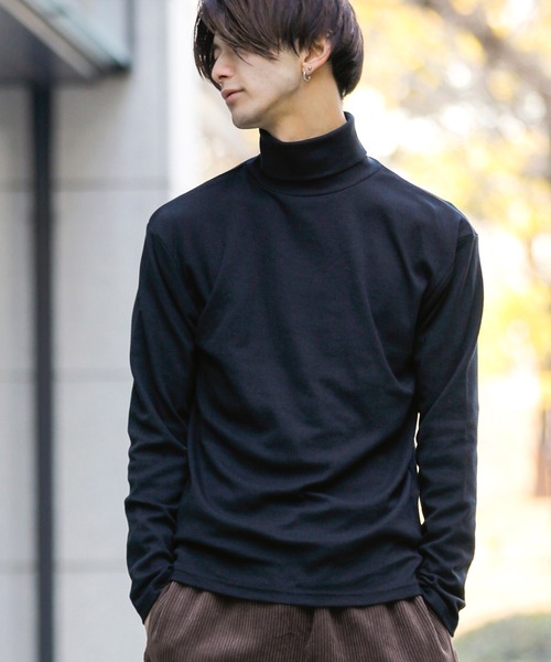 Beno(ビーノ)の「マイクロスムース タートルネック カットソー ロングスリーブTEE(Tシャツ/カットソー・メンズ・ブラック/ベージュ/オフホワイト/ワイン/ブルーグレー/ライトベージュ/マスタード/グレイッシュブルー・M/L/LL)」の12枚目の写真