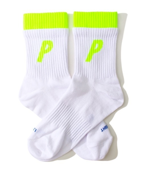 PERFECTCORNER(パーフェクトコーナー)の「【PERFECTCORNER 】蛍光ダブルレイヤーPロゴソックス(NO FILE) / PERFECTCORNER FLUORESENCE DOUBLE LAYER PLOGO SOCKS(NO FILE)(ソックス/靴下・レディース・ピンク/ライム/オレンジ・FREE)」の9枚目の写真