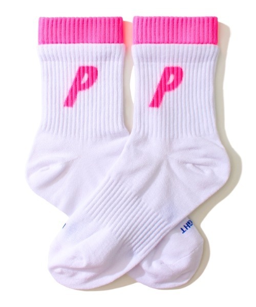 PERFECTCORNER(パーフェクトコーナー)の「【PERFECTCORNER 】蛍光ダブルレイヤーPロゴソックス(NO FILE) / PERFECTCORNER FLUORESENCE DOUBLE LAYER PLOGO SOCKS(NO FILE)(ソックス/靴下・レディース・ピンク/ライム/オレンジ・FREE)」の11枚目の写真