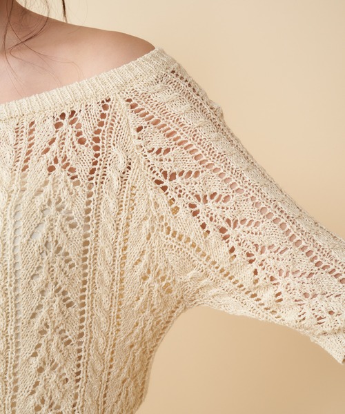 MIIA（ミーア）の「透かし編みオールインワン（つなぎ/オールインワン・レディース・パープル/オフホワイト/ブラック・FREE）」の17枚目の写真