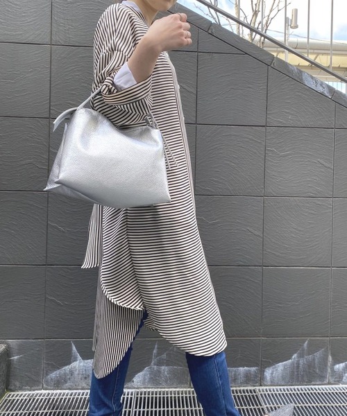 Scrap Book（スクラップブック）の「【Lallia Mu】切替ストライプブラウスワンピース（ワンピース・レディース・ホワイト系その他・FREE）」の8枚目の写真