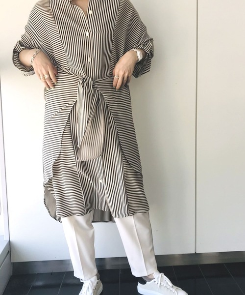 Scrap Book（スクラップブック）の「【Lallia Mu】切替ストライプブラウスワンピース（ワンピース・レディース・ホワイト系その他・FREE）」の10枚目の写真