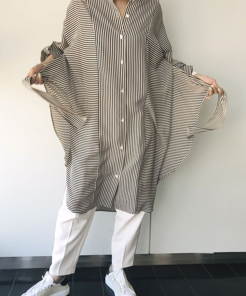 Scrap Book（スクラップブック）の「【Lallia Mu】切替ストライプブラウスワンピース（ワンピース・レディース・ホワイト系その他・FREE）」の11枚目の写真