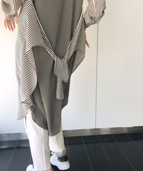 Scrap Book（スクラップブック）の「【Lallia Mu】切替ストライプブラウスワンピース（ワンピース・レディース・ホワイト系その他・FREE）」の12枚目の写真