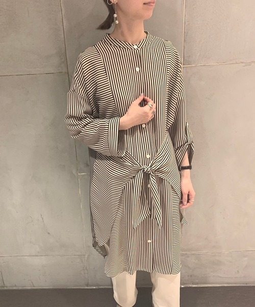 Scrap Book（スクラップブック）の「【Lallia Mu】切替ストライプブラウスワンピース（ワンピース・レディース・ホワイト系その他・FREE）」の14枚目の写真