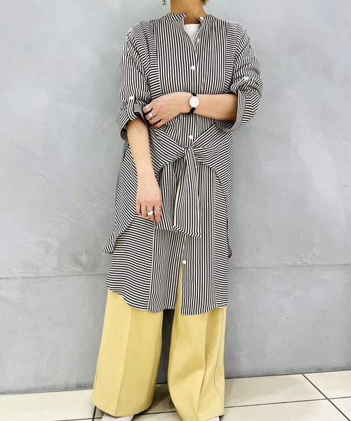 Scrap Book（スクラップブック）の「【Lallia Mu】切替ストライプブラウスワンピース（ワンピース・レディース・ホワイト系その他・FREE）」の15枚目の写真