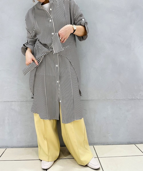 Scrap Book（スクラップブック）の「【Lallia Mu】切替ストライプブラウスワンピース（ワンピース・レディース・ホワイト系その他・FREE）」の16枚目の写真