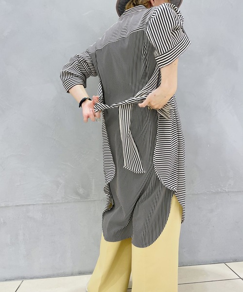 Scrap Book（スクラップブック）の「【Lallia Mu】切替ストライプブラウスワンピース（ワンピース・レディース・ホワイト系その他・FREE）」の18枚目の写真