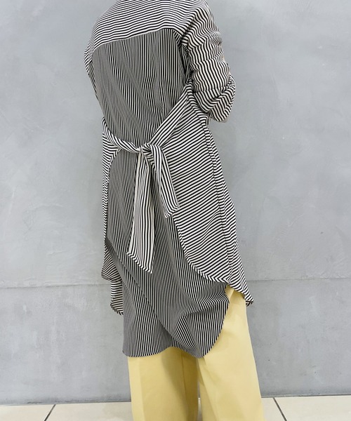 Scrap Book（スクラップブック）の「【Lallia Mu】切替ストライプブラウスワンピース（ワンピース・レディース・ホワイト系その他・FREE）」の19枚目の写真