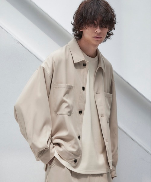 Loose/ルース（ルース）の「オーバーサイズ ドレープCPOブルゾン（ブルゾン・メンズ・ブラック/オフホワイト/ブラウン系その他/ダークブルー・S/M/L）」の2枚目の写真