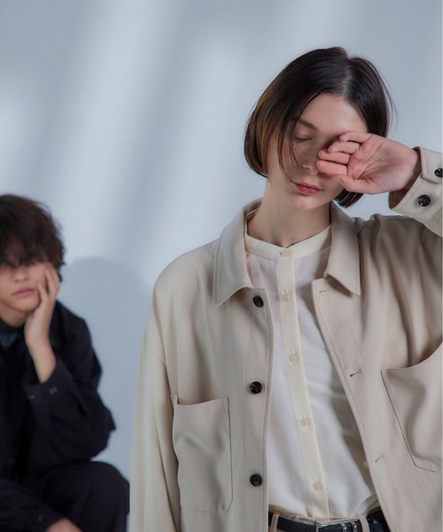 Loose/ルース（ルース）の「オーバーサイズ ドレープCPOブルゾン（ブルゾン・メンズ・ブラック/オフホワイト/ブラウン系その他/ダークブルー・S/M/L）」の12枚目の写真