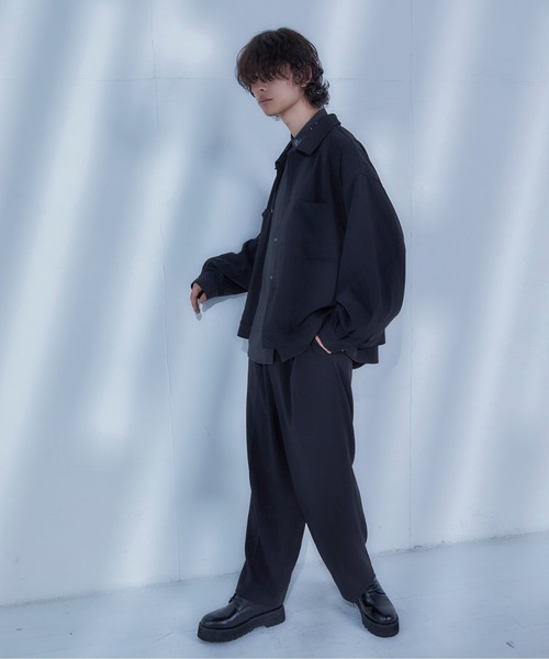 Loose/ルース（ルース）の「オーバーサイズ ドレープCPOブルゾン（ブルゾン・メンズ・ブラック/オフホワイト/ブラウン系その他/ダークブルー・S/M/L）」の15枚目の写真