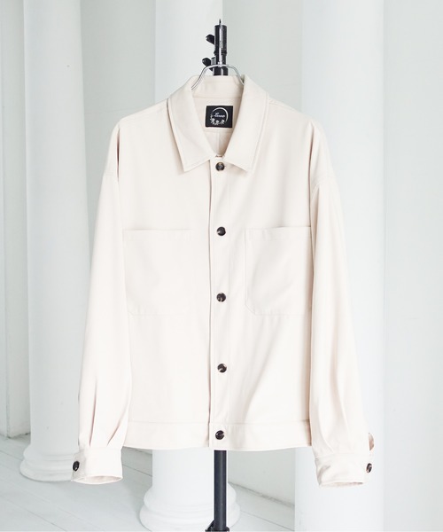 Loose/ルース（ルース）の「オーバーサイズ ドレープCPOブルゾン（ブルゾン・メンズ・ブラック/オフホワイト/ブラウン系その他/ダークブルー・S/M/L）」の5枚目の写真