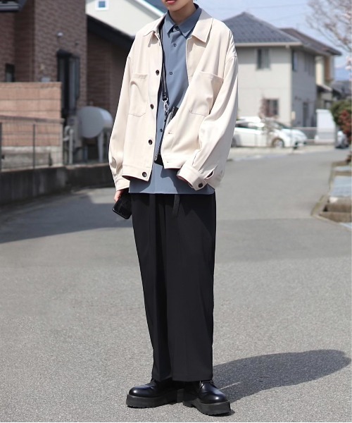 おすし　新品　mal.購入レレレさん激推し デニムオーバーサイズブルゾン SALE】Washer Denim Oversized Short Shirt