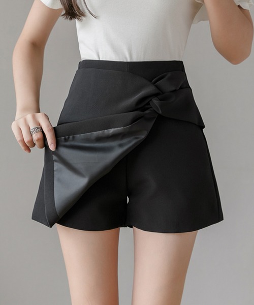 Jewelobe（ジュエローブ）の「ノットデザインレイヤードショートパンツ（その他パンツ・レディース・グリーン/ベージュ/ブラック・S/M）」の11枚目の写真