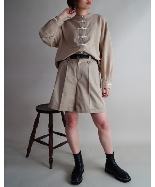 NICOLE CLUB（ニコル　クラブ）の「【NICOLE CLUB】ハーフパンツ（その他パンツ・レディース・ベージュ/カーキ/ブラック・MEDIUM）」の6枚目の写真