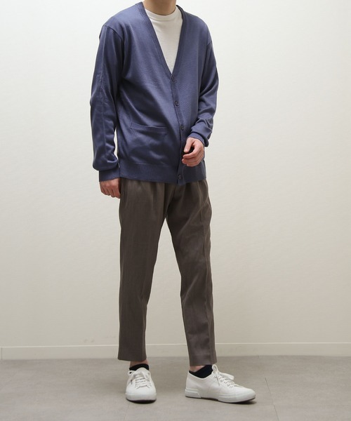 ZIP FIVE（ジップファイブ）の「【ZIP FIVE】 レギュラー ニット カーディガン（カーディガン/ボレロ・レディース・ベージュ/ネイビー/オリーブ/アイボリー/ブラック/パープル/グレー/ブルー/チャコール・X-LARGE/SMALL/MEDIUM/LARGE）」の17枚目の写真