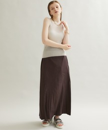 FEMMENT | 【FEMMENT(ファモン)】ヴィスコースリネンストレッチ2wayギャザースカート /LT11-619(スカート)