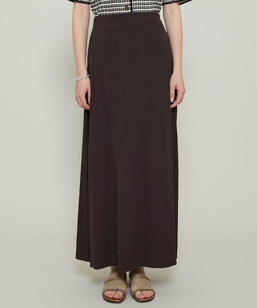 FEMMENT（ファモン）の「【FEMMENT(ファモン)】ヴィスコースリネンストレッチ2wayギャザースカート /LT11-619（スカート・レディース・ブラウン/グリーン/キャメル・1/2）」の5枚目の写真