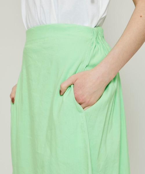 FEMMENT（ファモン）の「【FEMMENT(ファモン)】ヴィスコースリネンストレッチ2wayギャザースカート /LT11-619（スカート・レディース・ブラウン/グリーン/キャメル・1/2）」の20枚目の写真