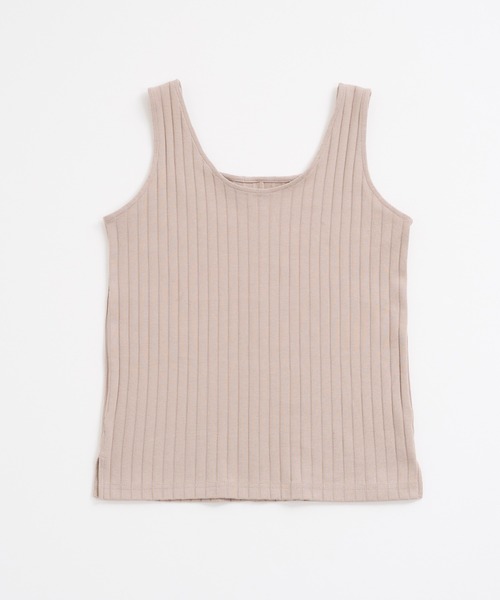 natural couture(ナチュラルクチュール)の「2WAYワイドリブタンク(タンクトップ・レディース・ブラック/アイボリー/オレンジ/ベージュ/ブラウン・FREE)」の4枚目の写真