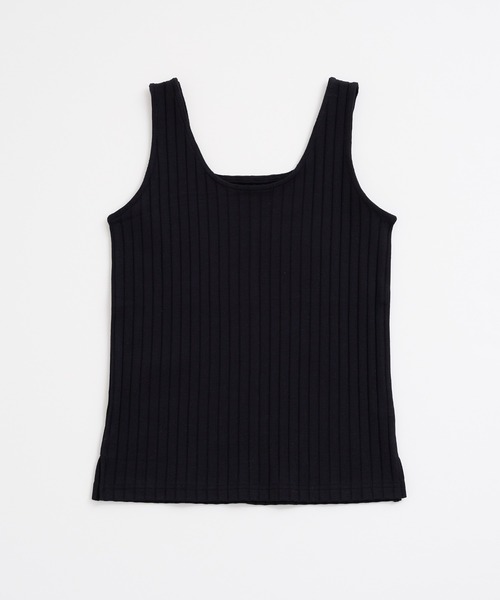 natural couture(ナチュラルクチュール)の「2WAYワイドリブタンク(タンクトップ・レディース・ブラック/アイボリー/オレンジ/ベージュ/ブラウン・FREE)」の1枚目の写真