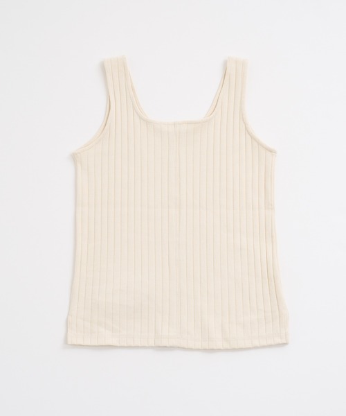 natural couture(ナチュラルクチュール)の「2WAYワイドリブタンク(タンクトップ・レディース・ブラック/アイボリー/オレンジ/ベージュ/ブラウン・FREE)」の6枚目の写真